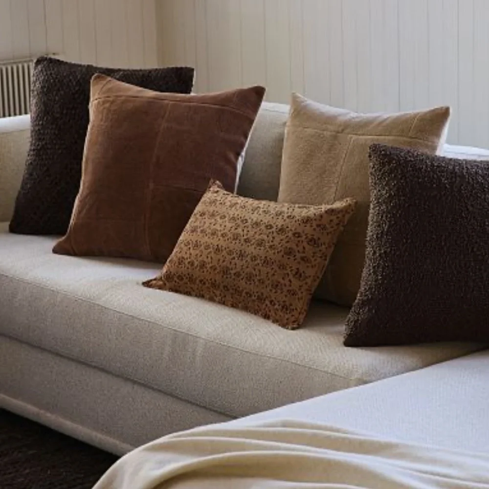 C13 Ethan‎ Allen 2 Pillow Wool Covers Cream Brown